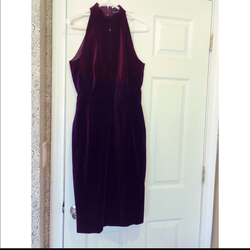 Karen miller sz8 velvet maroon & deep purple dress